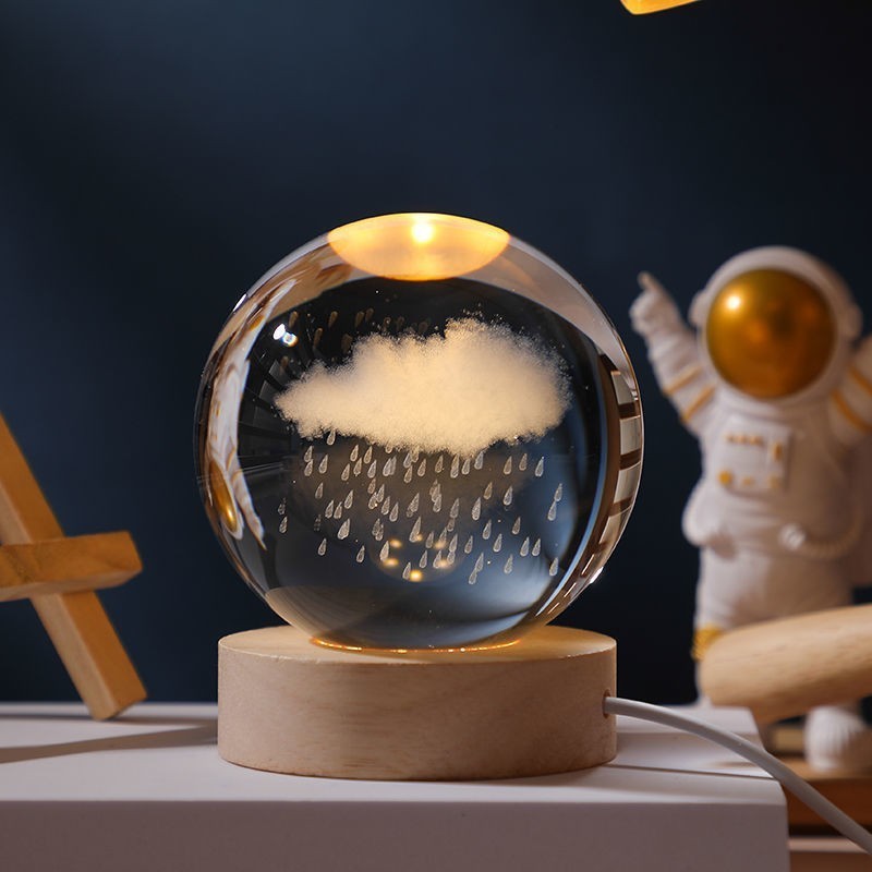 Leuchtender Sternen himmel und Planeten Mond Mond Kristall kugel Kleine Nacht lampe Projektion Ambiente Licht Kreatives Geschenk Neues seltsames Geschenk