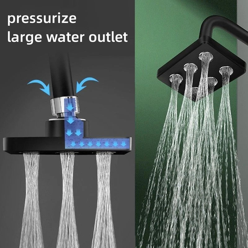 360° Mini-Surround Pressurized Shower Head Large Water Rain Shower Head Showerhead Shower Bathroom Accessories