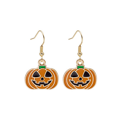 Halloween Ohrringe niedlicher Kürbis gruselig Öl Tropf Legierung Ohrringe Schmuck