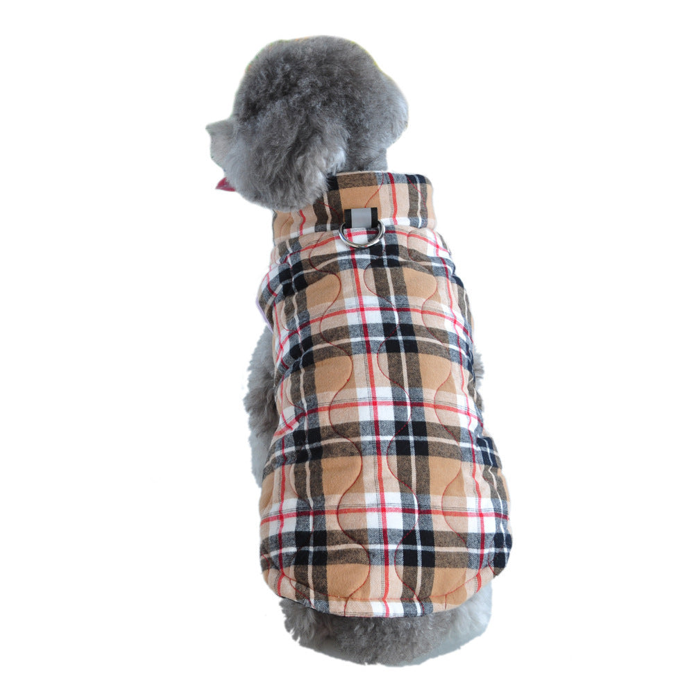 Winter Haustier Hund Kleidung Schwere Baumwolle Pet Kleidung Jacke Plaid Zipper Unten Jacke Haustiere Liefert