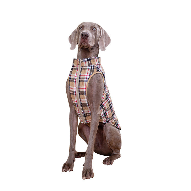 Winter Haustier Hund Kleidung Schwere Baumwolle Pet Kleidung Jacke Plaid Zipper Unten Jacke Haustiere Liefert