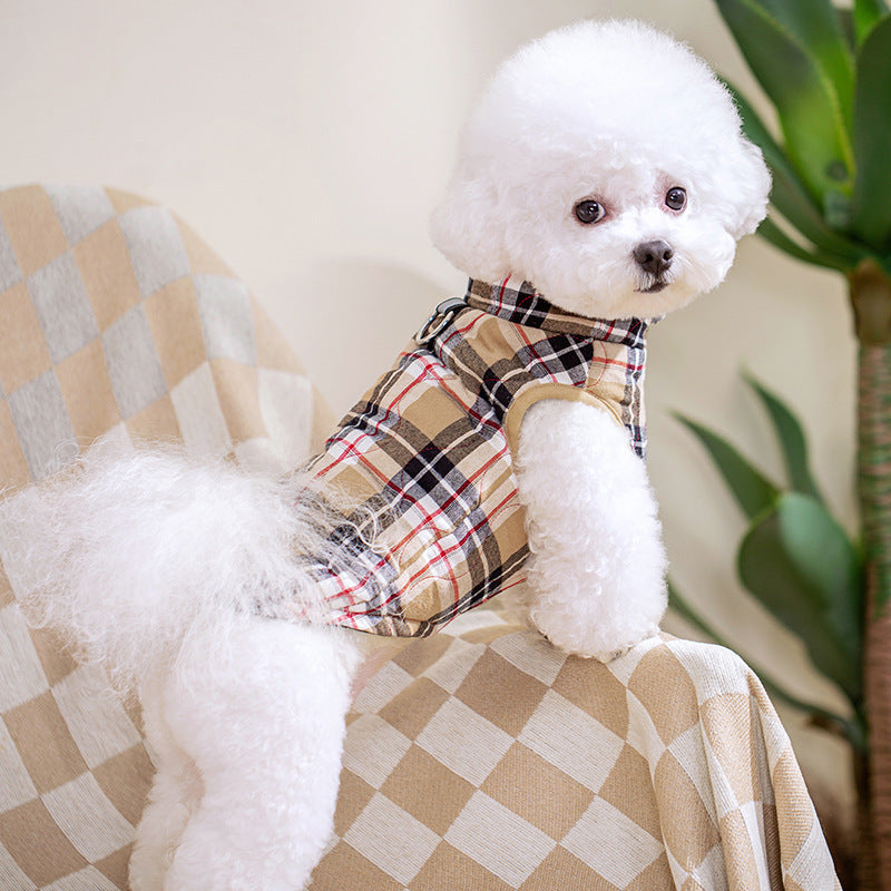 Winter Haustier Hund Kleidung Schwere Baumwolle Pet Kleidung Jacke Plaid Zipper Unten Jacke Haustiere Liefert