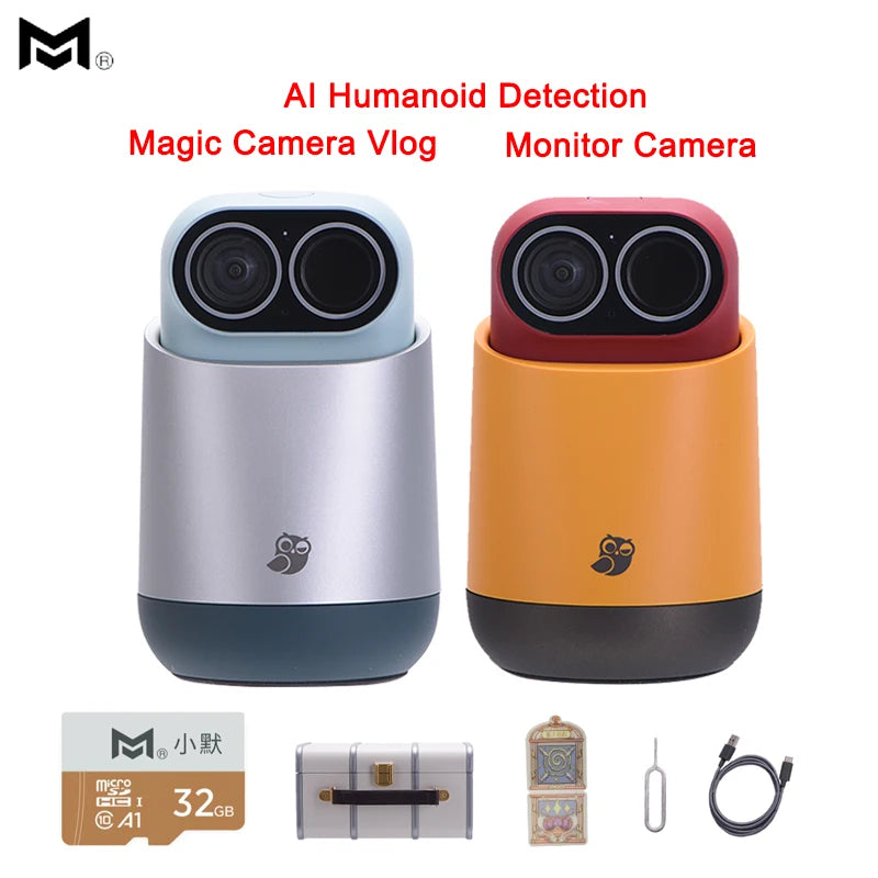 Xiaomo Magic Camera Vlog Camera 2.5K Intelligent Camera Household Wireless 360° PTZ Monitoring AI Wifi Infrared Night Vision