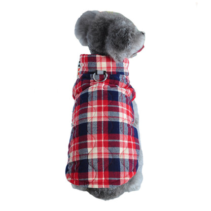 Winter Haustier Hund Kleidung Schwere Baumwolle Pet Kleidung Jacke Plaid Zipper Unten Jacke Haustiere Liefert