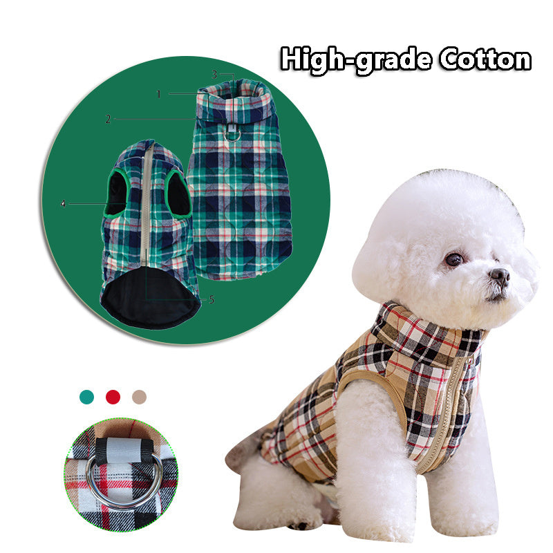 Winter Haustier Hund Kleidung Schwere Baumwolle Pet Kleidung Jacke Plaid Zipper Unten Jacke Haustiere Liefert