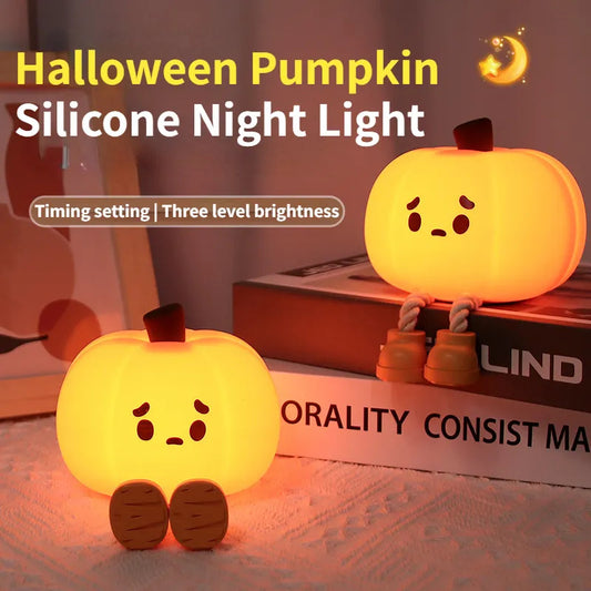 Heim dekoration Kürbis Silikon Nacht lampe Schlafzimmer mit schlafenden Halloween-Dekorationen