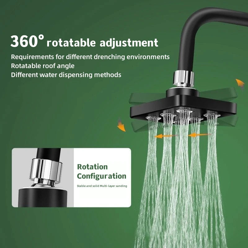 360° Mini-Surround Pressurized Shower Head Large Water Rain Shower Head Showerhead Shower Bathroom Accessories