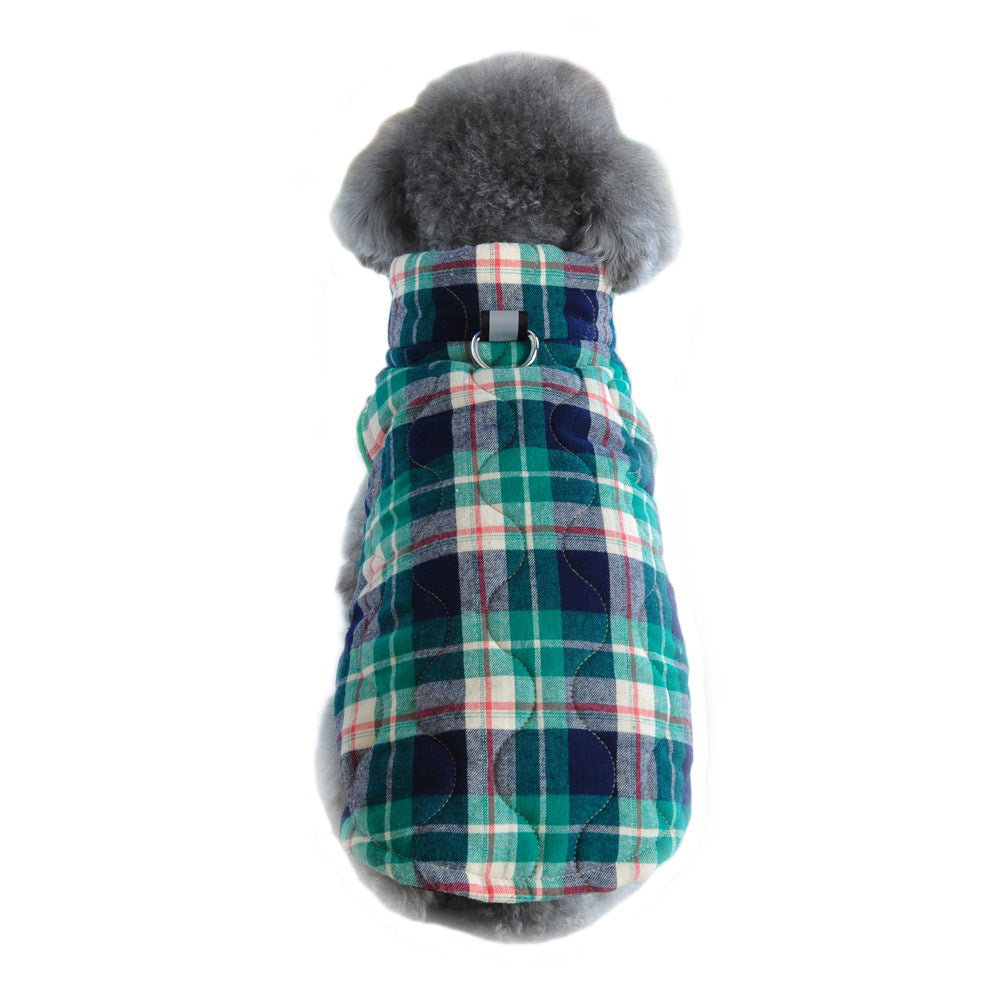 Winter Haustier Hund Kleidung Schwere Baumwolle Pet Kleidung Jacke Plaid Zipper Unten Jacke Haustiere Liefert