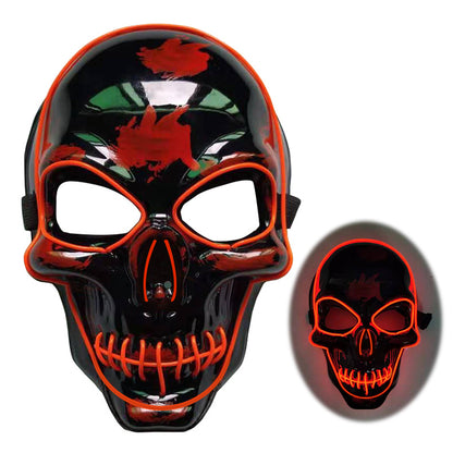 Halloween Skelett Maske LED Glow Scary Maske